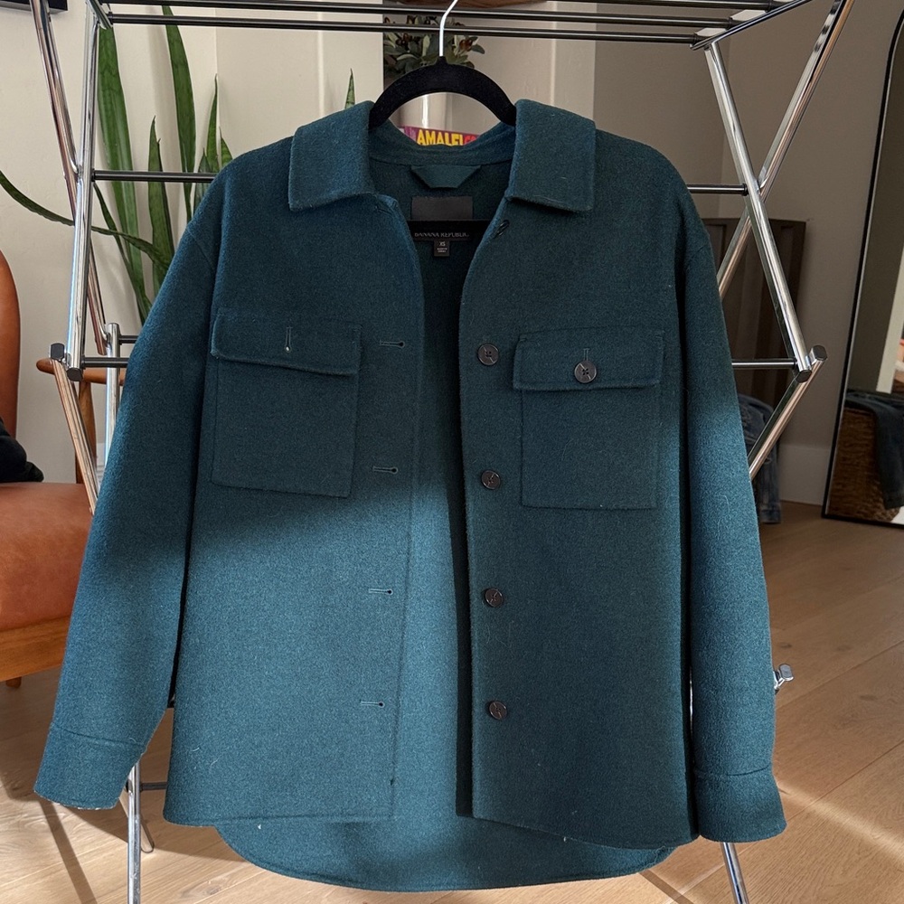 Banana Republic Dark Green wool Shirt Jacket